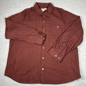 Duluth Trading Co Men's 2XL Red Canvas Fleece Lined‎ Shirt Jacket Workwear